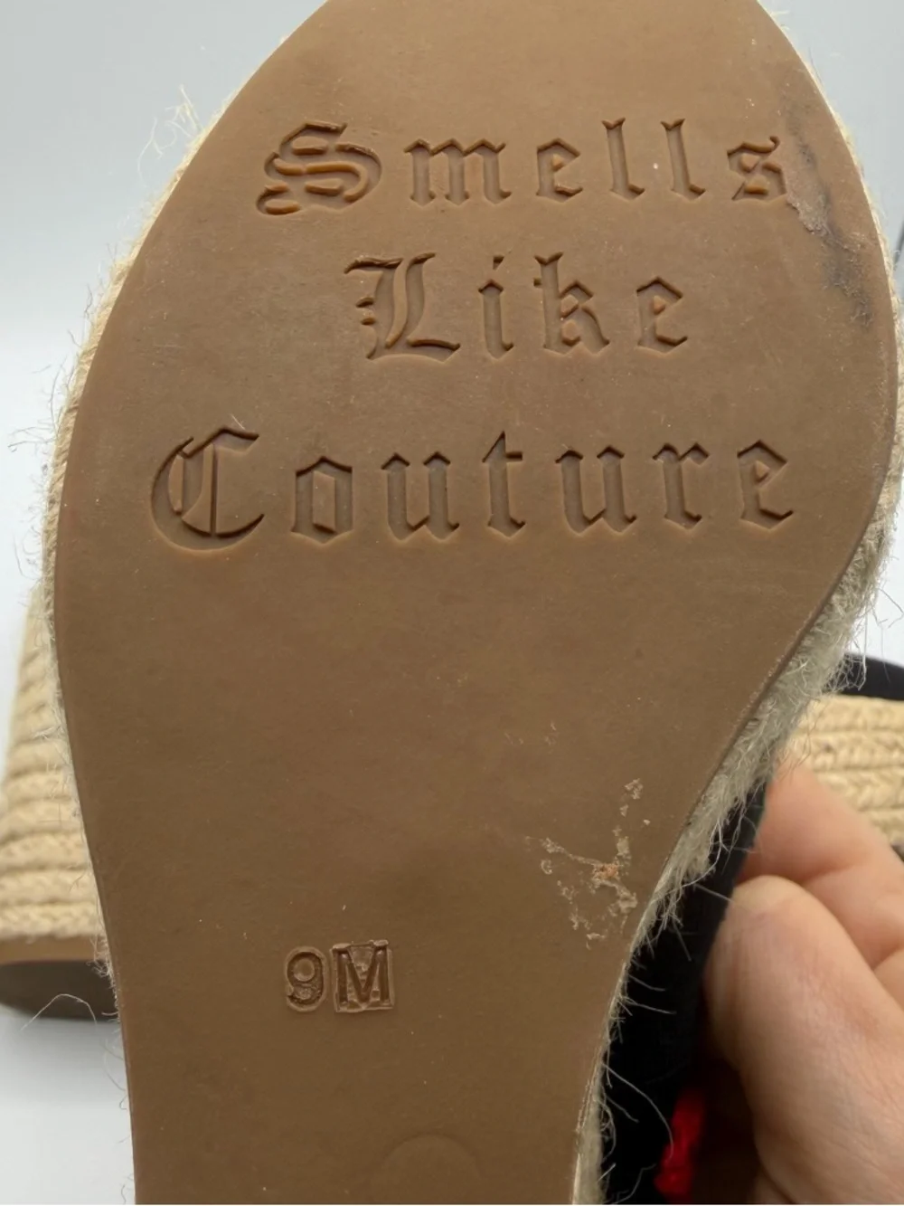 Vintage Y2K Juicy Couture Floral Embroidered Espadrille Wedges Womens 9